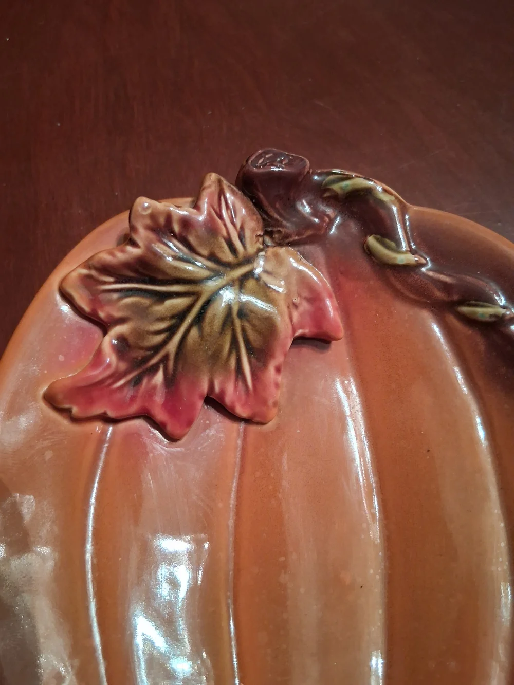 Orange Pumpkin-Shaped Ceramic Serving Plate - Seasonal Table Accent